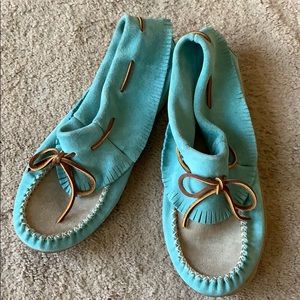 Teal moccasins